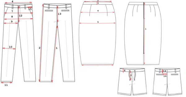 How to Measure Trousers and Shorts and Size Chart