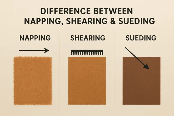 Difference Between Napping, Shearing & Sueding