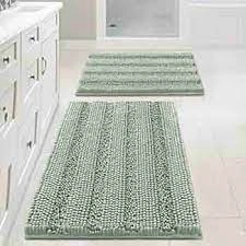 Extra Thick Chenille Striped Pattern Bath Rugs